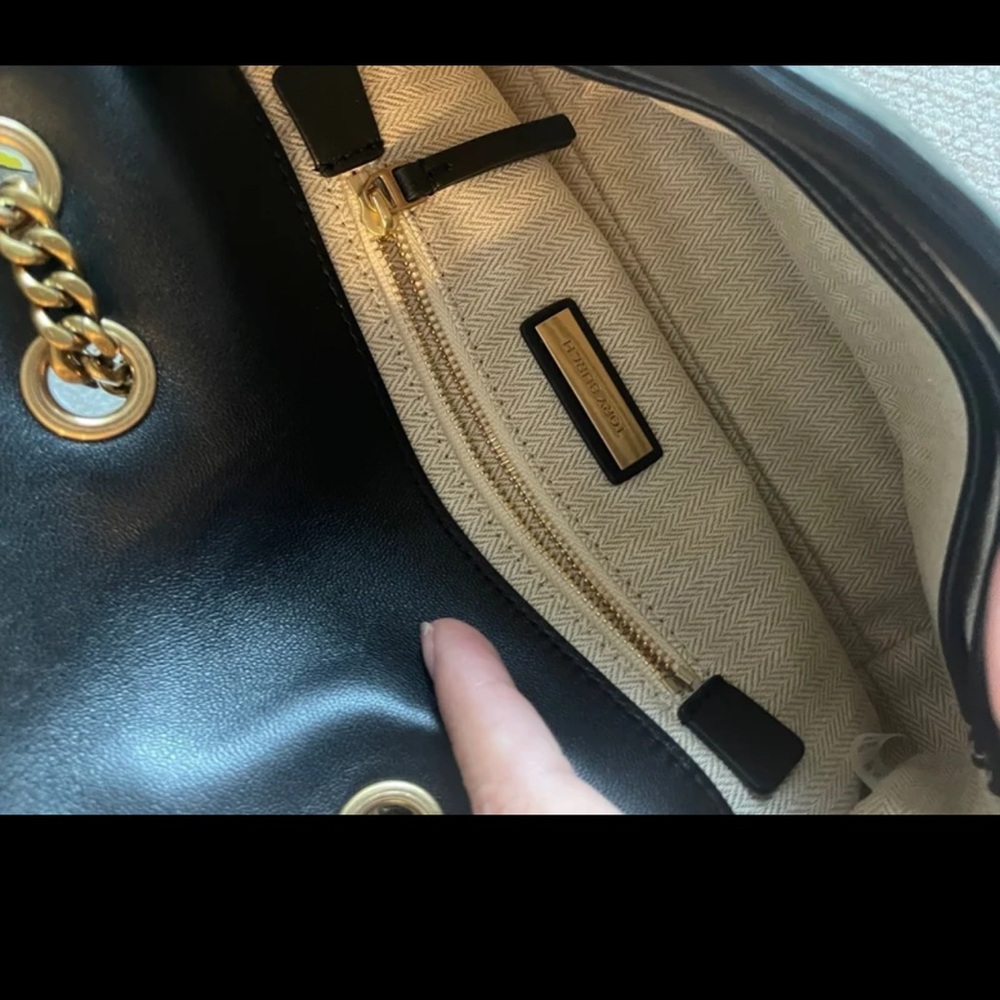 Tory Burch Black Chevron Shoulder Bag - Picture 5 of 10